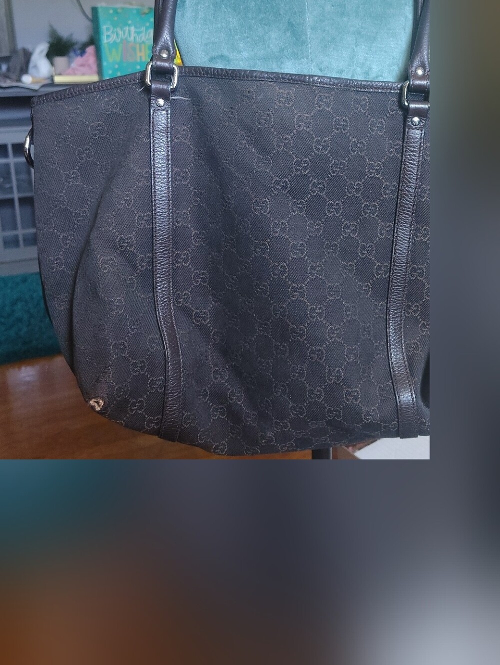 Gucci Dark Brown GG Monogram Shoulder Tote